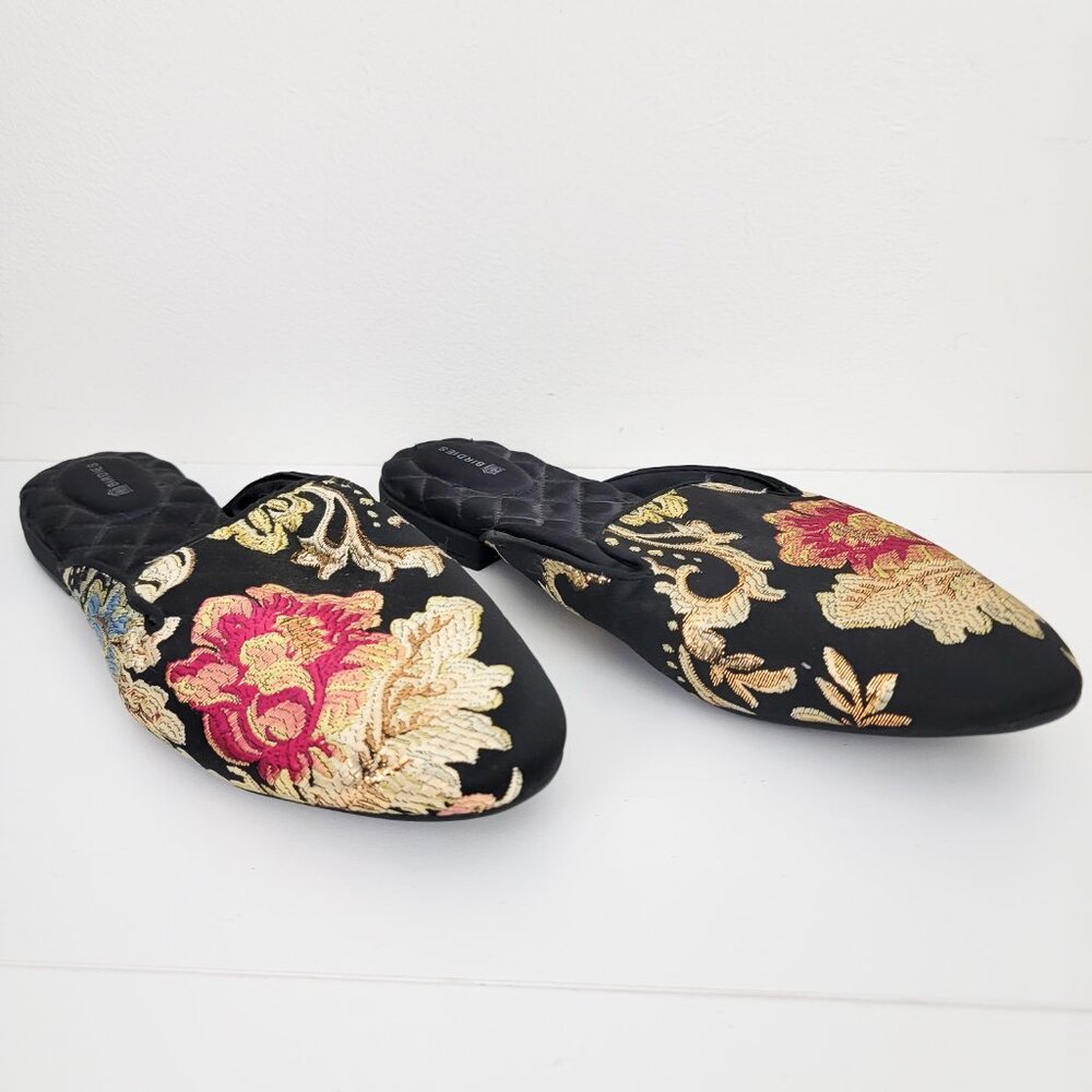 Birdies The Phoebe Floral Jacquard Embroidered Floral Slip On Mules 12 - Picture 3 of 7